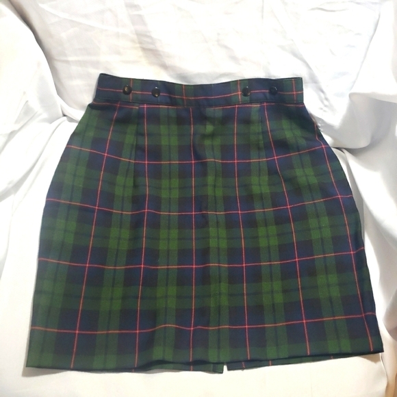 Vintage String Bean Schoolgirl Tartan Plaid Skirt Blue Green Red Girls Size 10 - Picture 1 of 7